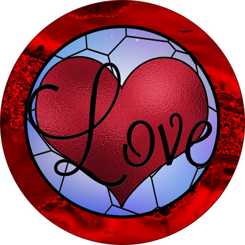 Insegna love con - love, vetro